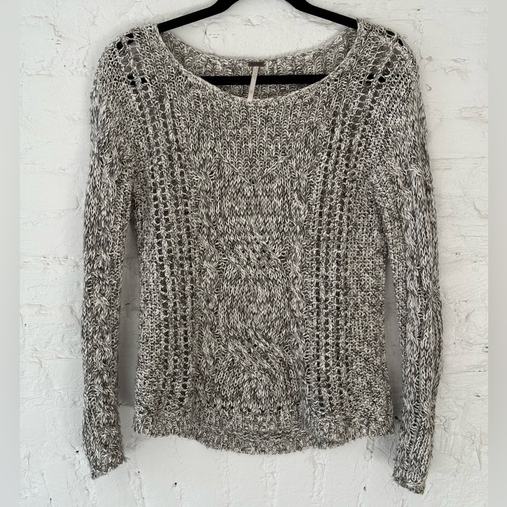 Free People Gray Knit Women's Sweater